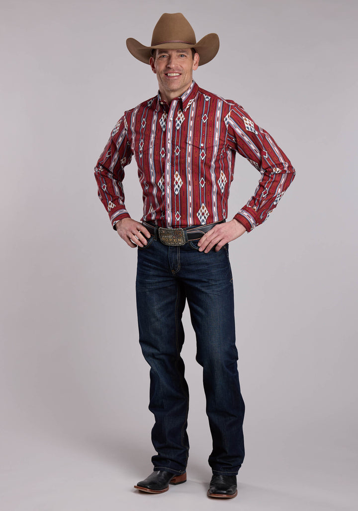 MENS ROPER VINTAGE STRIPE WESTERN SNAP SHIRT