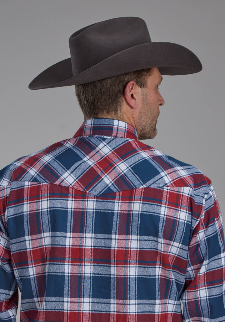 MENS UNLINED FLANNEL SHIRT LONG SLEEVE SNAP WESTERN SHIRT