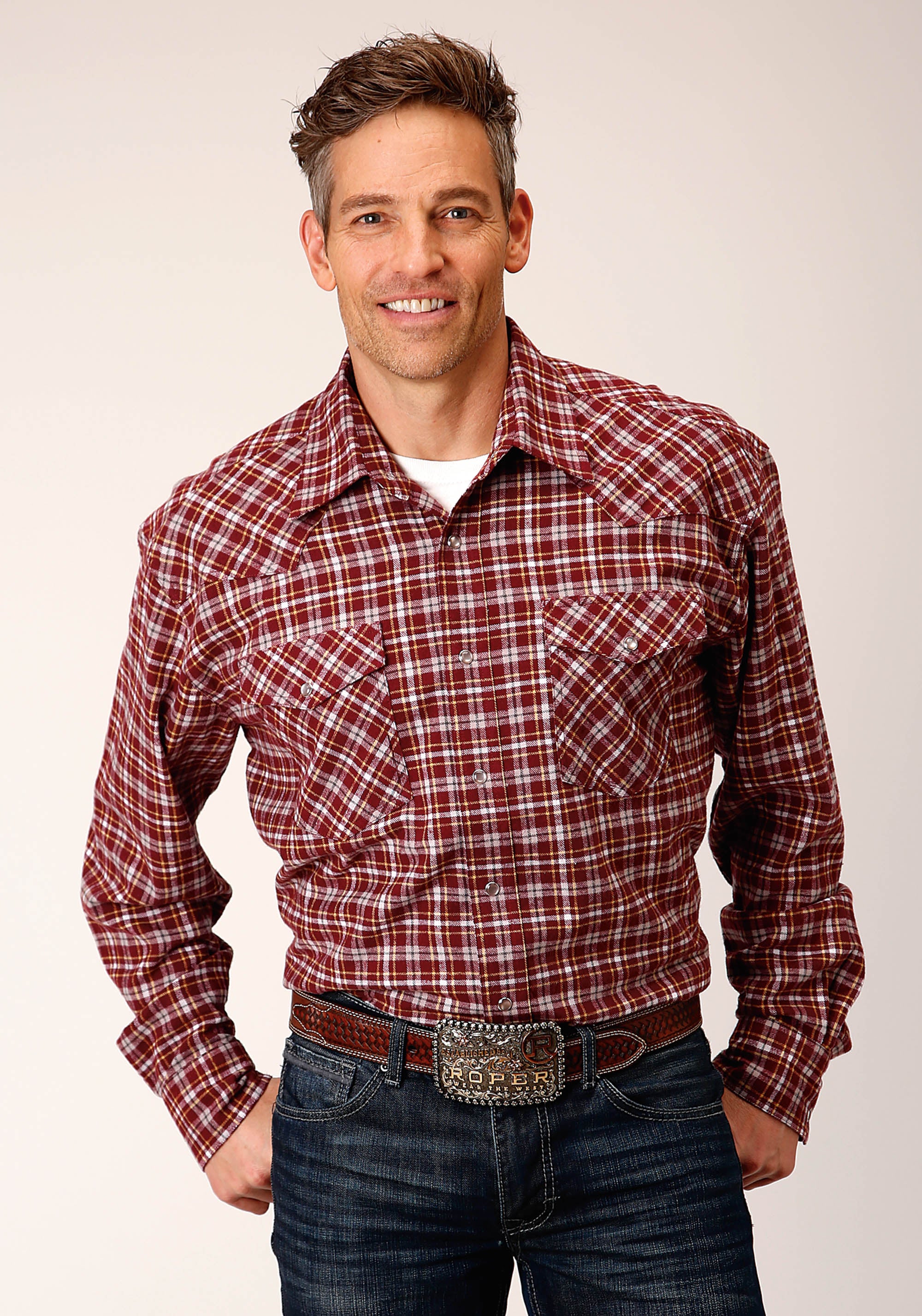 Mens Long Sleeve Snap Unlined Flannel Plaid Shirt Western Shirt