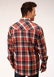 MENS LONG SLEEVE SNAP UNLINED FLANNEL PLAID SHIRT WESTERN SHIRT