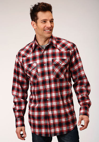 MENS LONG SLEEVE SNAP UNLINED FLANNEL PLAID SHIRT WESTERN SHIRT TALL FIT