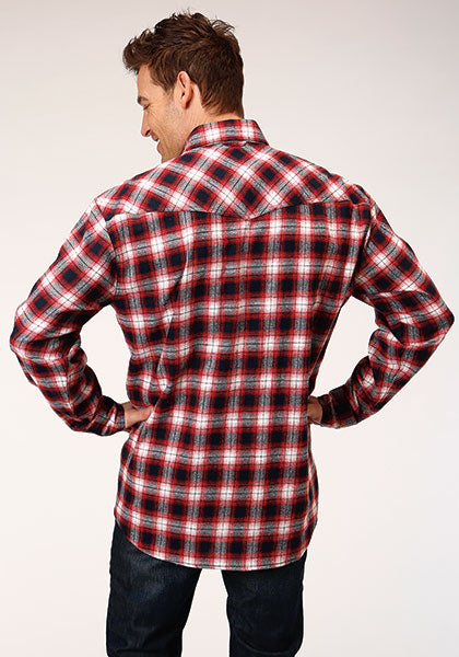 MENS LONG SLEEVE SNAP UNLINED FLANNEL PLAID SHIRT WESTERN SHIRT TALL FIT