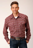 MENS LONG SLEEVE SNAP UNLINED WINE GREY AND GOLD FLANNEL PLAID SHIRT WESTERN SHIRT TALL FIT