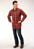 MENS LONG SLEEVE SNAP UNLINED FLANNEL PLAID SHIRT WESTERN SHIRT TALL FIT