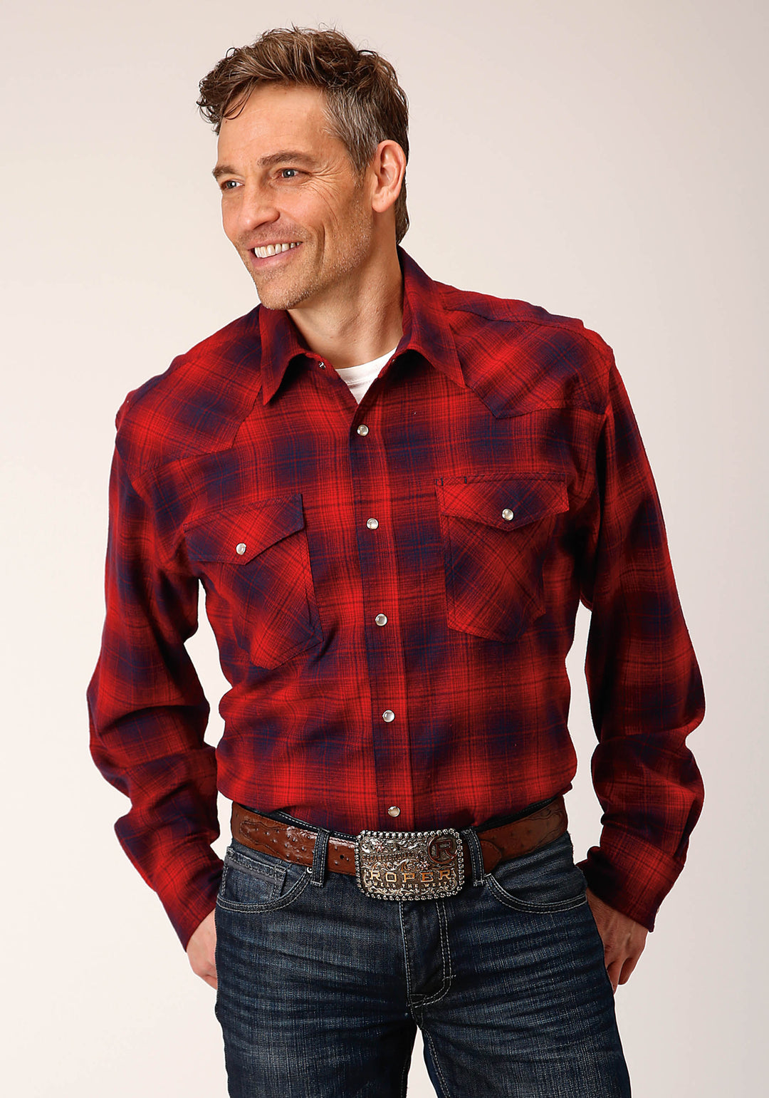 MENS LONG SLEEVE SNAP UNLINED RED WINE NAVY FLANNEL PLAID SHIRT WESTERN SHIRT TALL FIT