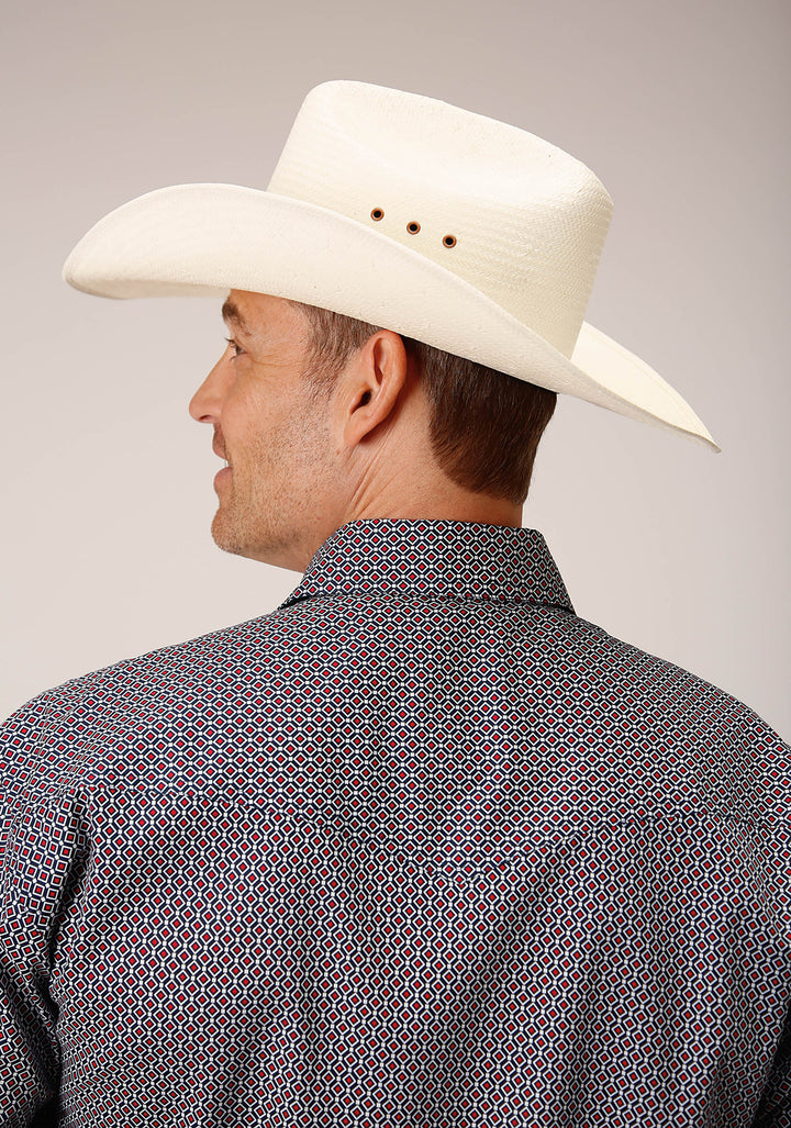 MENS LONG SLEEVE SNAP CLASSIC GEO WESTERN SHIRT TALL FIT