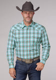 MENS LONG SLEEVE SNAP COLD SPRINGS PLAID WESTERN SHIRT TALL FIT