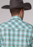 MENS LONG SLEEVE SNAP COLD SPRINGS PLAID WESTERN SHIRT TALL FIT