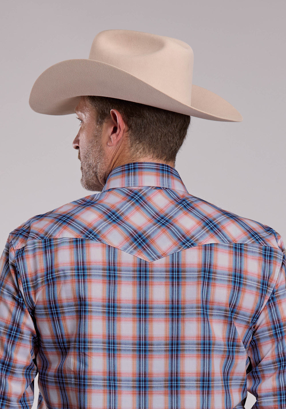 MENS ROPER BREEZY PLAID LONG SLEEVE SNAP SHIRT
