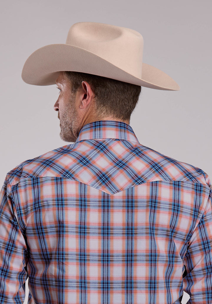 MENS ROPER BREEZY PLAID LONG SLEEVE SNAP SHIRT