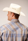 MENS LONG SLEEVE SNAP SANDY PLAID WESTERN SHIRT TALL FIT