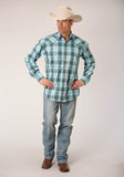 MENS LONG SLEEVE SNAP MEADOW PLAID WESTERN SHIRT TALL FIT