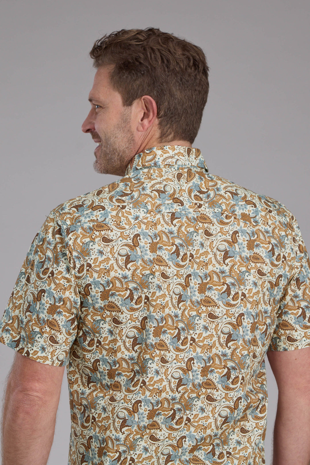 MENS SLADE PAISLEY PRINT SHORT SLEEVE SNAP WESTERN SHIRT