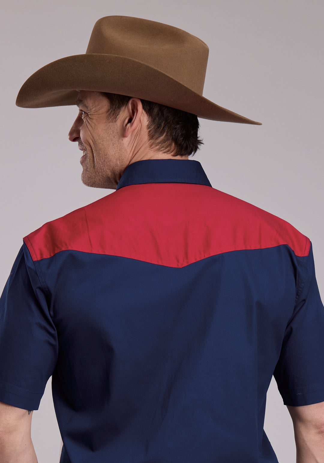MENS ROPER VERTICAL STARS AND STRIPE PRINT WESTERN SNAP SHIRT