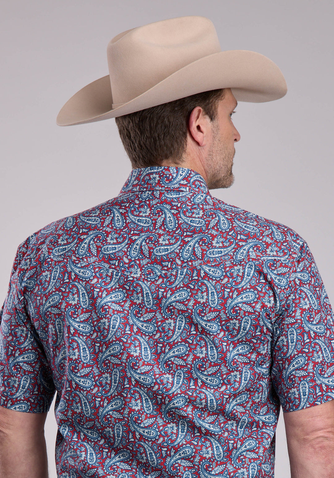 MENS ROPER BANDANA PAISLEY SHORT SLEEVE SNAP SHIRT