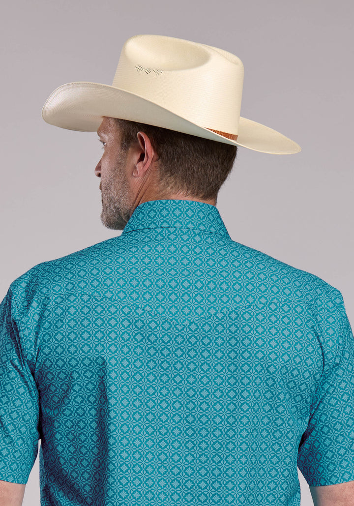 MENS ROPER WALLPAPER MEDALLION SHORT SLEEVE SNAP SHIRT