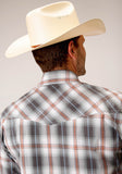 MENS SHORT SLEEVE SNAP SMOKEY PLAID WESTERN SHIRT