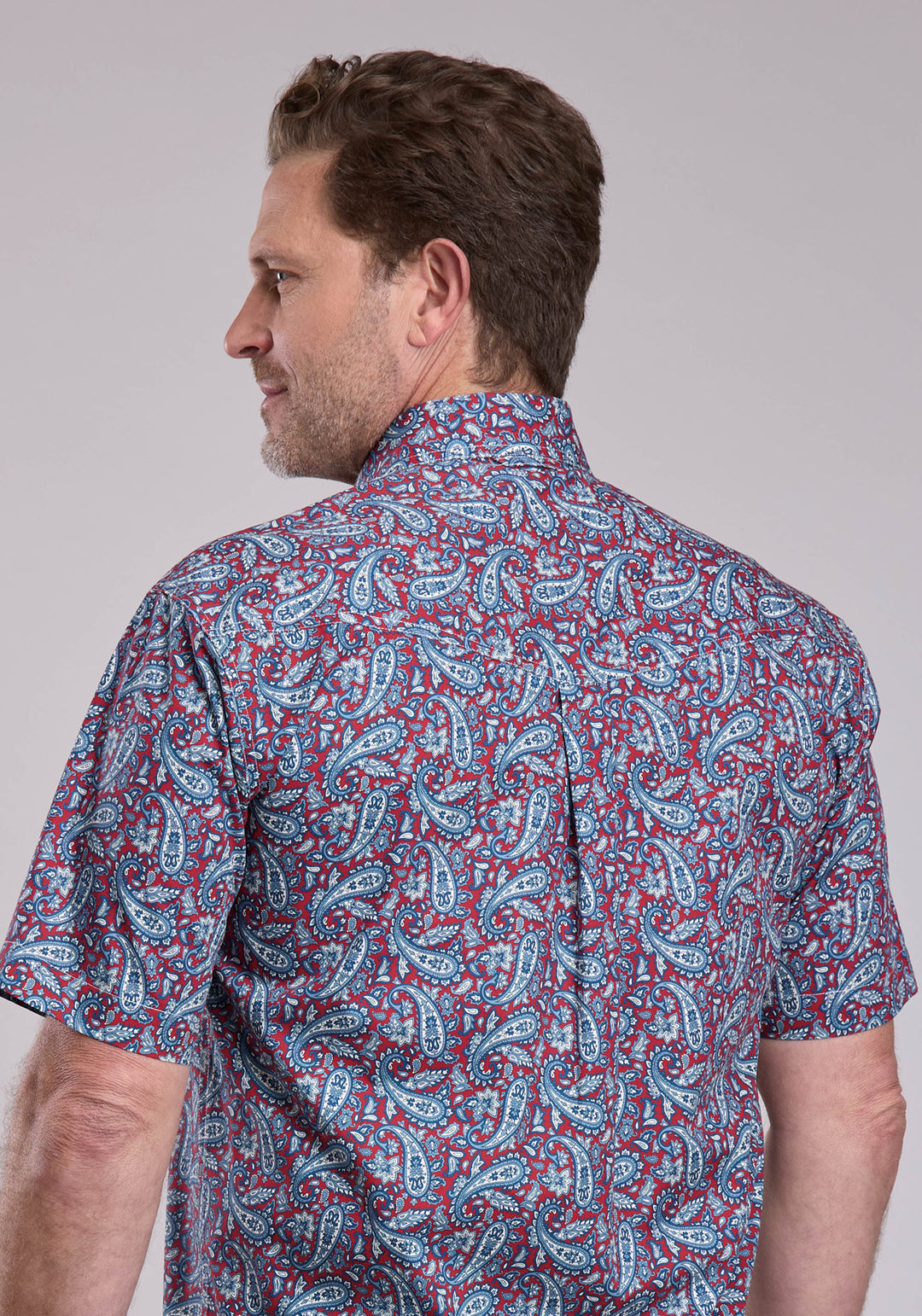 MENS ROPER BANDANA PAISLEY SHORT SLEEVE BUTTON SHIRT