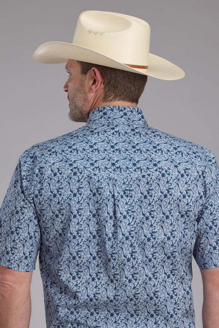 MENS PRAIRIE PAISLEY SHORT SLEEVE BUTTON WESTERN SHIRT