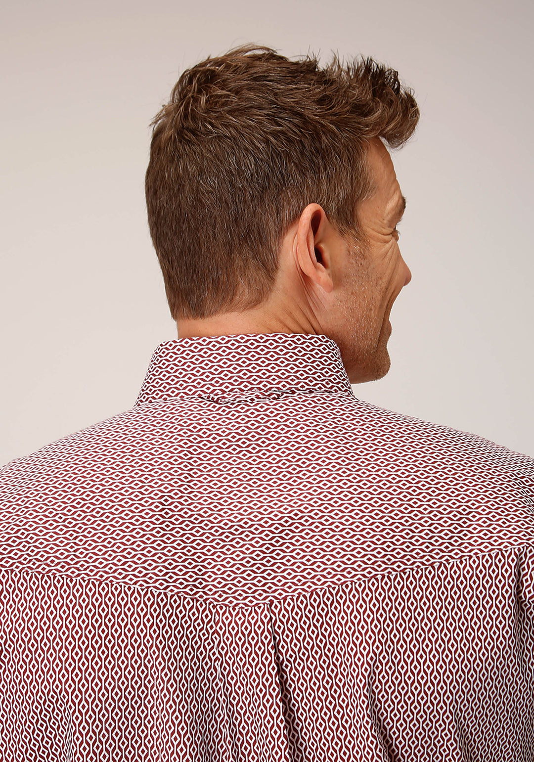 MENS SHORT SLEEVE BUTTON CLIMBING DIAMOND WESTERN SHIRT