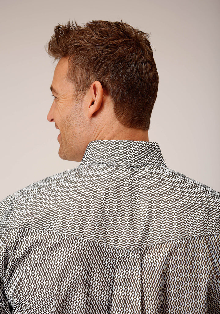 MENS SHORT SLEEVE BUTTON CLIMBING DIAMOND WESTERN SHIRT