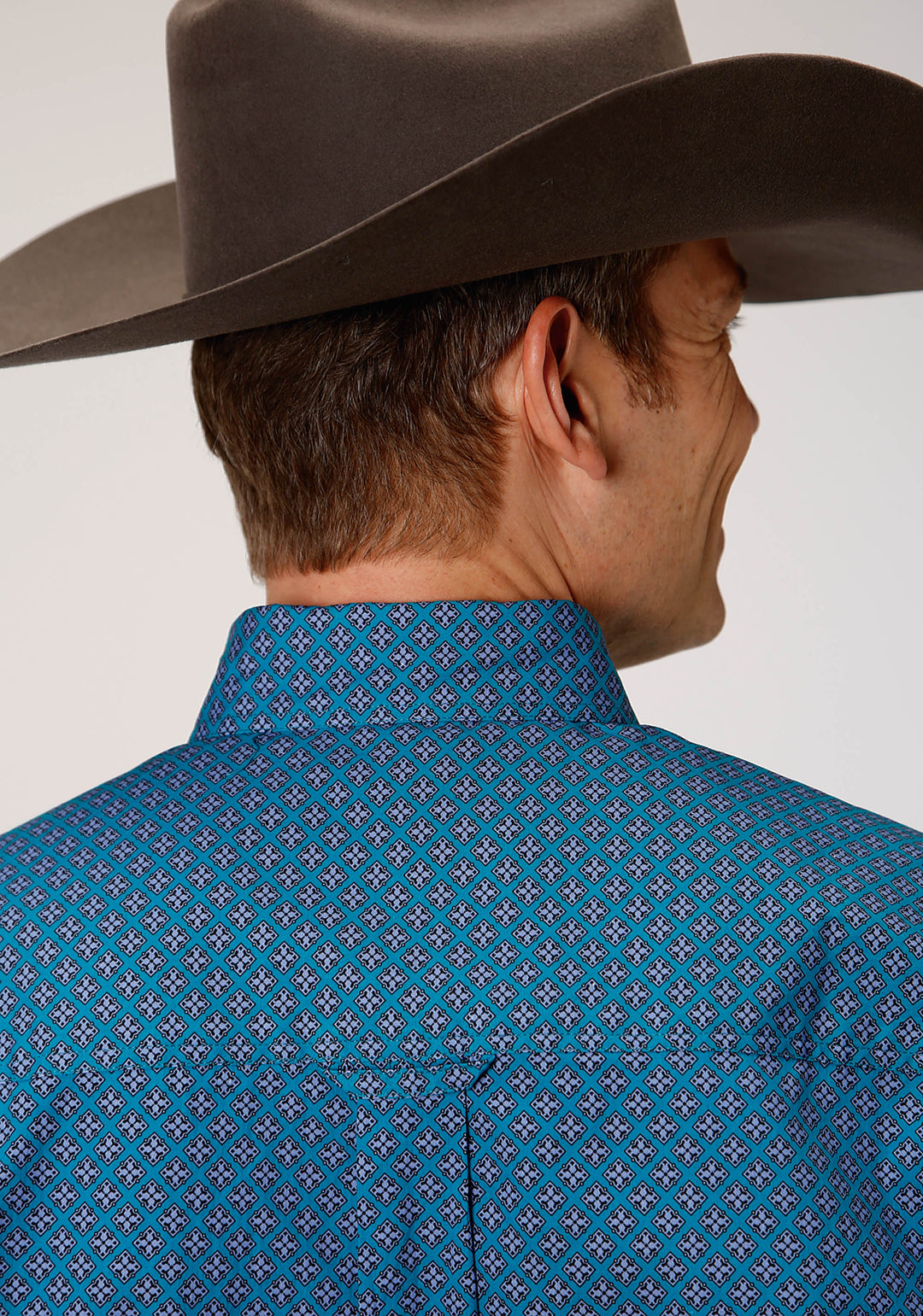 MENS SHORT SLEEVE BUTTON CIRCUIT FOULARD WESTERN SHIRT