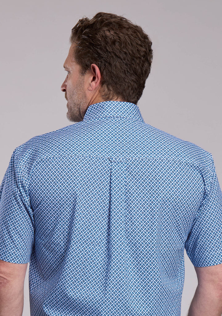 MENS ROPER PINWHEEL FOULARD SHORT SLEEVE BUTTON SHIRT