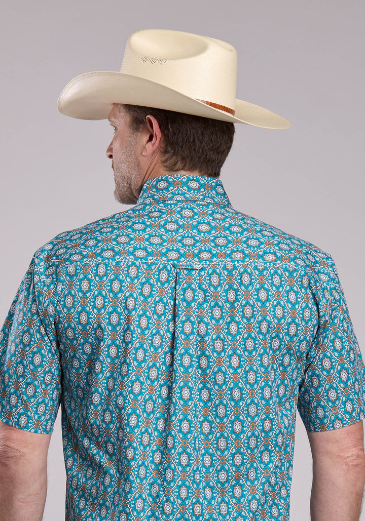 MENS ROPER VINTAGE ORNATE PAISLEY SHORT SLEEVE BUTTON SHIRT