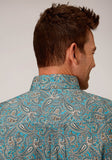 MENS SHORT SLEEVE BUTTON SADDLE PAISLEY WESTERN SHIRT