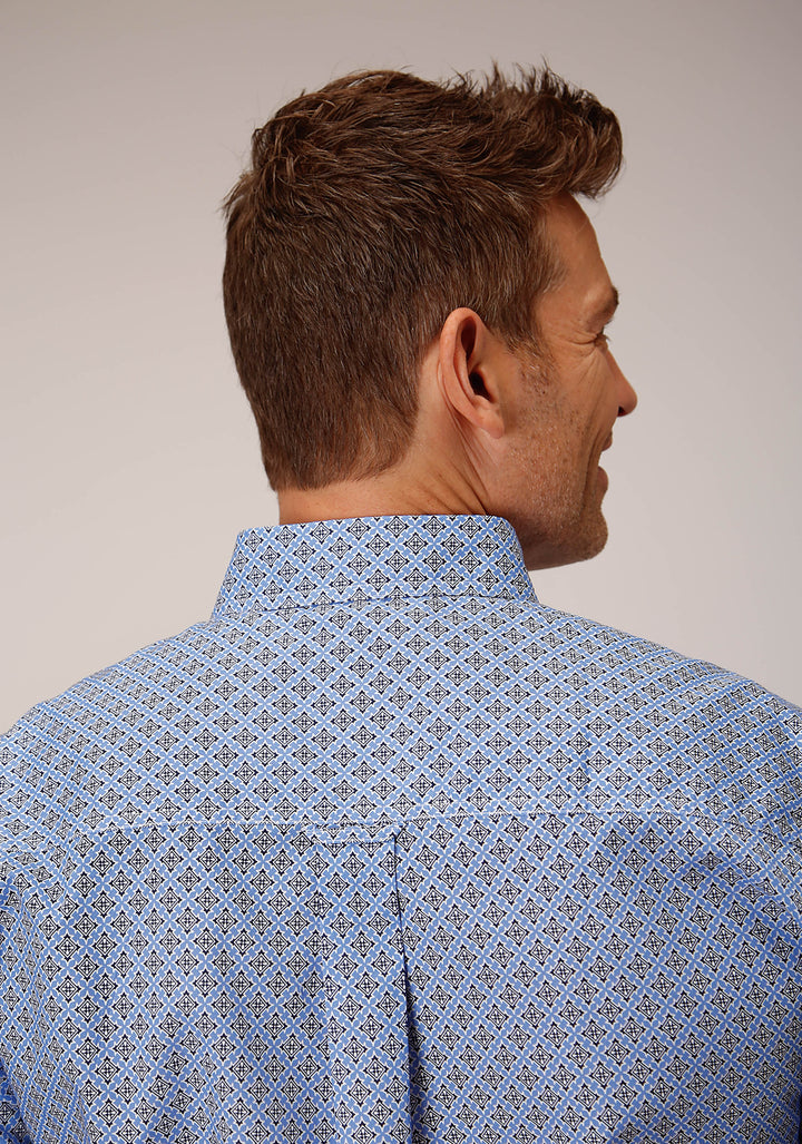 MENS SHORT SLEEVE BUTTON THISTLE FOULARD WESTERN SHIRT