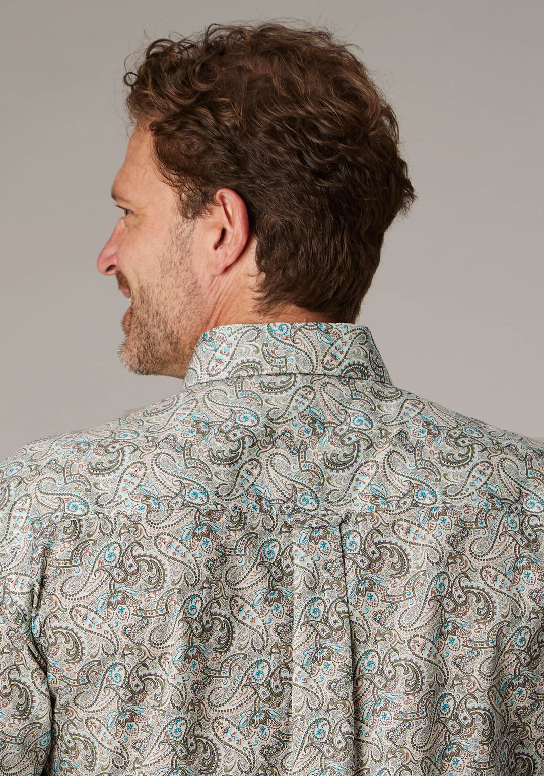 MENS SAND DUNE PAISLEY SHORT SLEEVE BUTTON WESTERN SHIRT