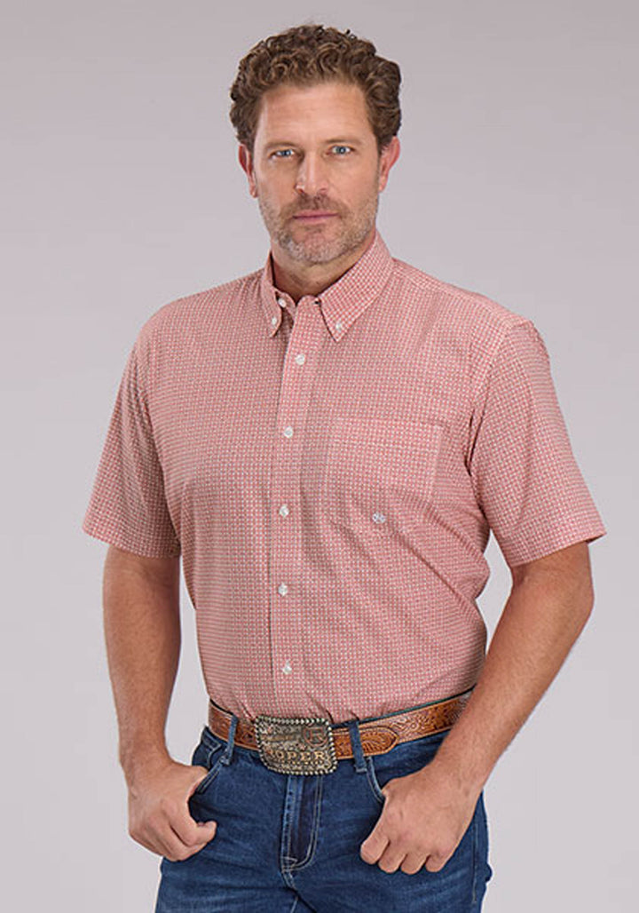 MENS SHORT SLEEVE BUTTON SALTILLO FOULARD WESTERN SHIRT