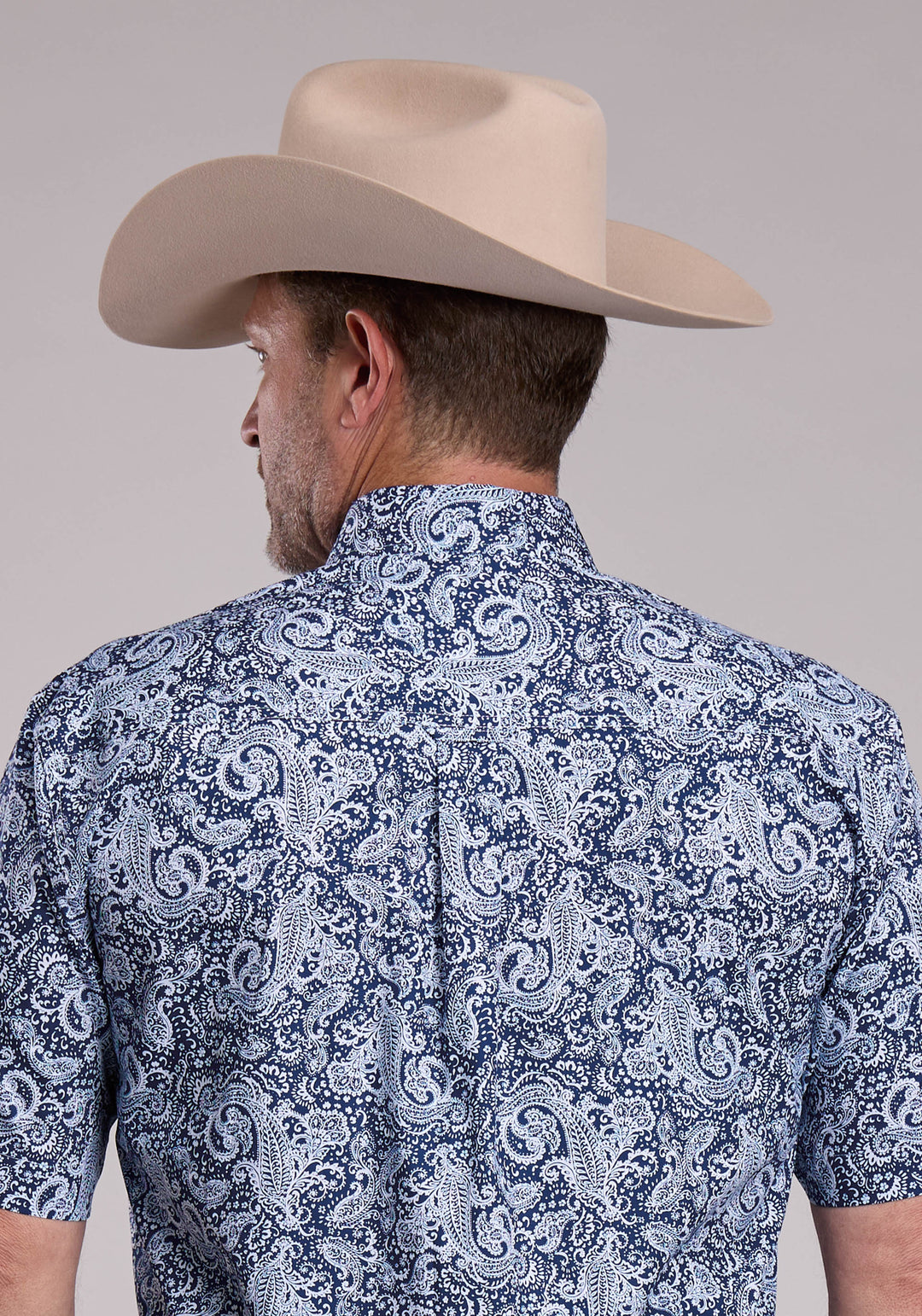 MENS ROPER WINDY PAISLEY SHORT SLEEVE BUTTON SHIRT