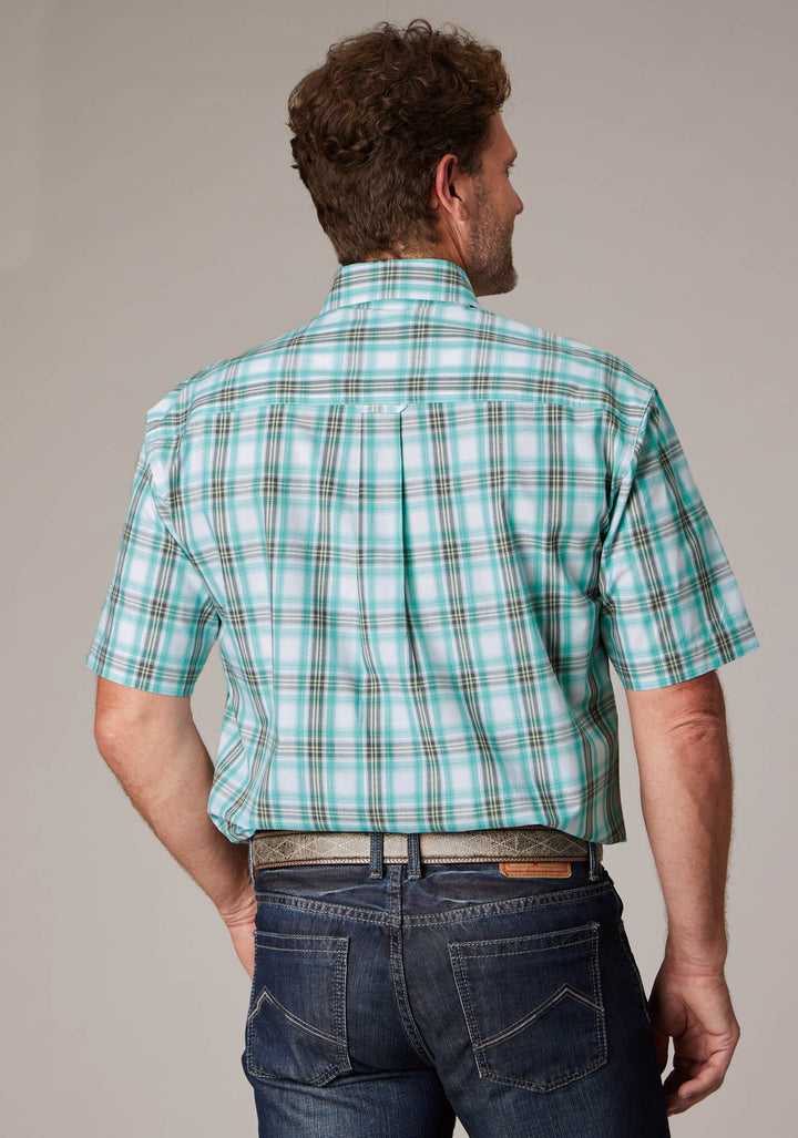 MENS COLD SPRINGS PLAID SHORT SLEEVE BUTTON WESTERN SHIRT