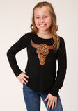 GIRLS LONG SLEEVE KNIT POLY RAYON JERSEY LONG SLEEVE  SCOOP NECK T T-SHIRT