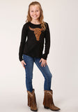 GIRLS LONG SLEEVE KNIT POLY RAYON JERSEY LONG SLEEVE  SCOOP NECK T T-SHIRT