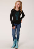 GIRLS LONG SLEEVE KNIT POLY RAYON JERSEY LONG SLEEVE  T T-SHIRT