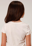 GIRLS SHORT SLEEVE KNIT POLY RAYON CREAM SHORT SLEEVE  T T-SHIRT