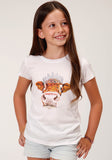 GIRLS SHORT SLEEVE KNIT WHITE POLY RAYON SHORT SLEEVE  T T-SHIRT