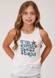 GIRLS SLEEVELESS KNIT WHITE POLY RAYON RACERBACK TANKT T-SHIRT