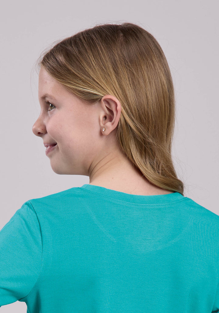 GIRLS LONG SLEEVE PULLOVER POLY RAYON JERSEY TEE WESTERN SHIRT