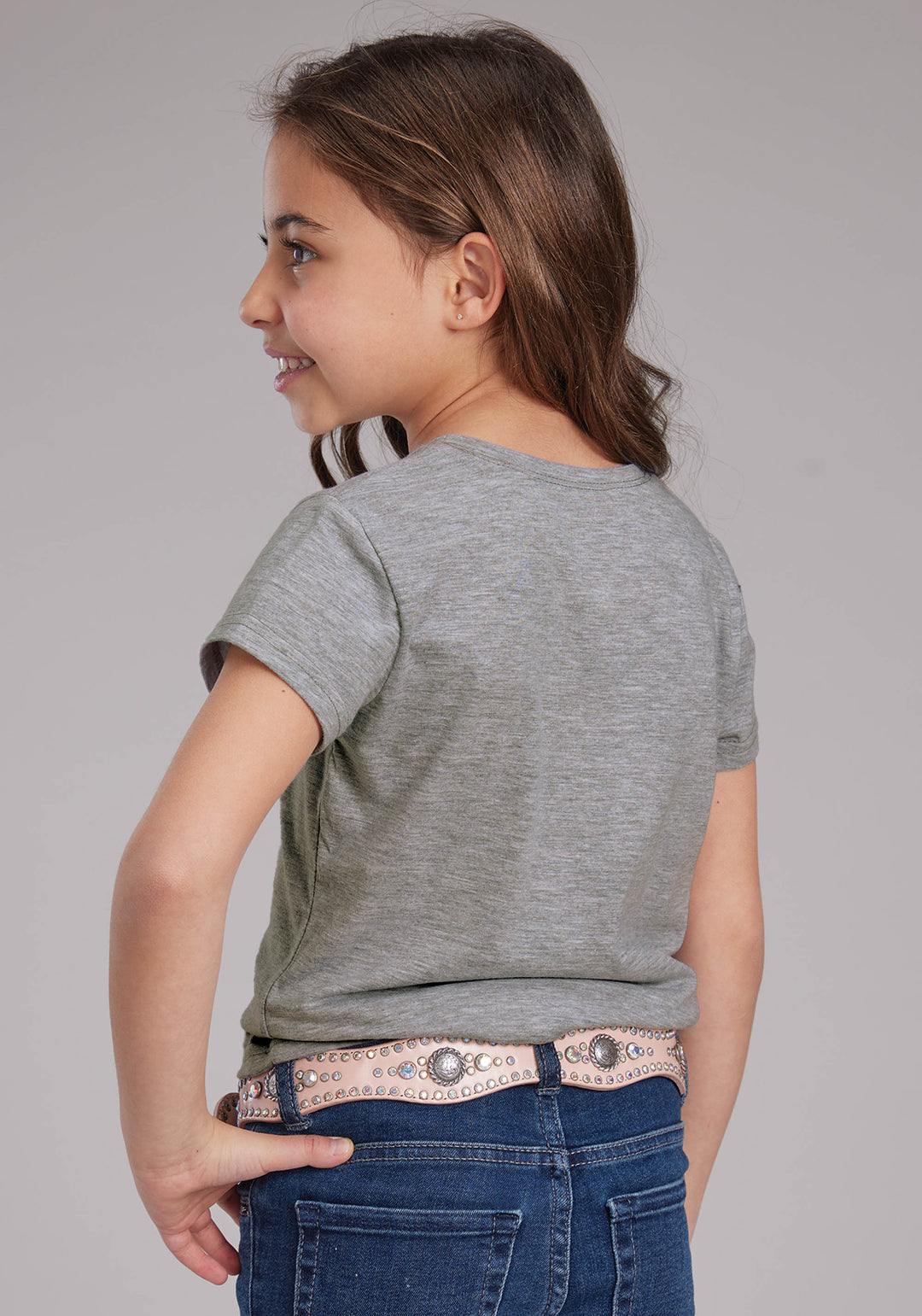 GIRLS COTTON POLY JERSEY SS TEE SHORT SLEEVE PULLOVER WESTERN SHIRT