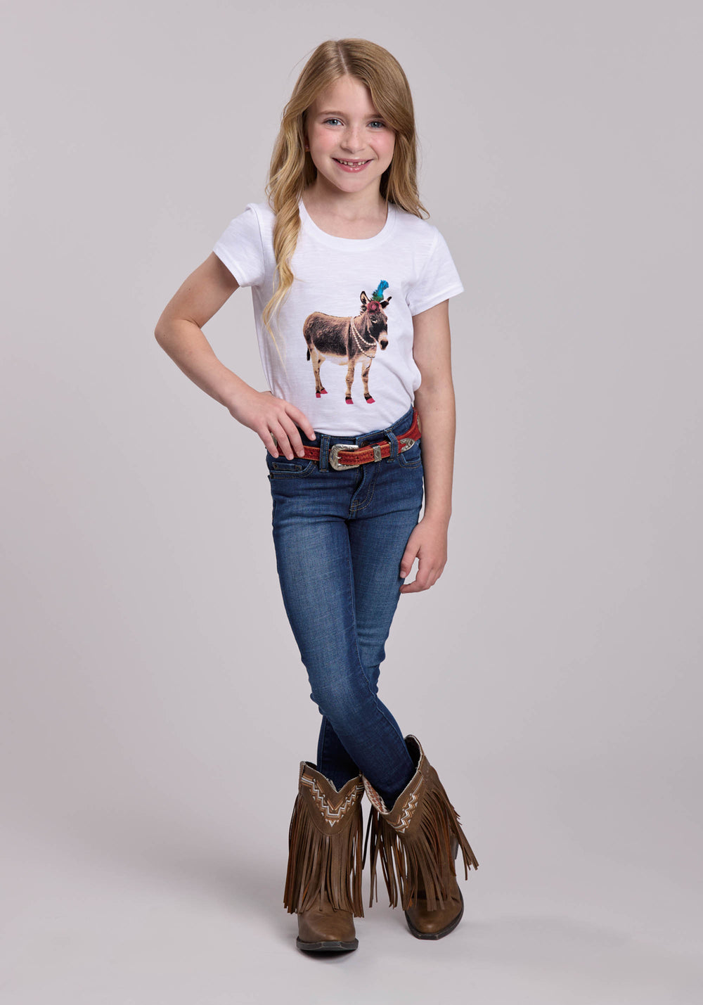 GIRLS ROPER COTTON SLUB JERSEY SHORT SLEEVE SHIRT