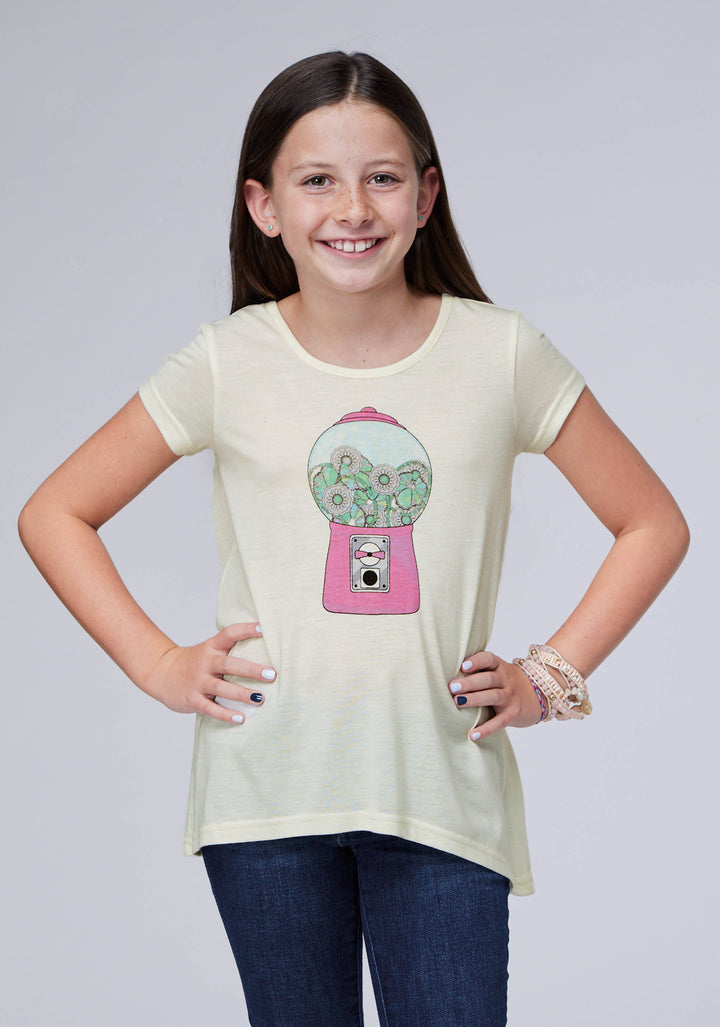 GIRLS POLY RAYON KNIT JERSEY SWING TEE SHORT SLEEVE PULLOVER WESTERN SHIRT