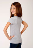 GIRLS GRAY WITH RIDE LIKE A GIRL SCREEN PRINT SHORT SLEEVE KNIT T-SHIRT