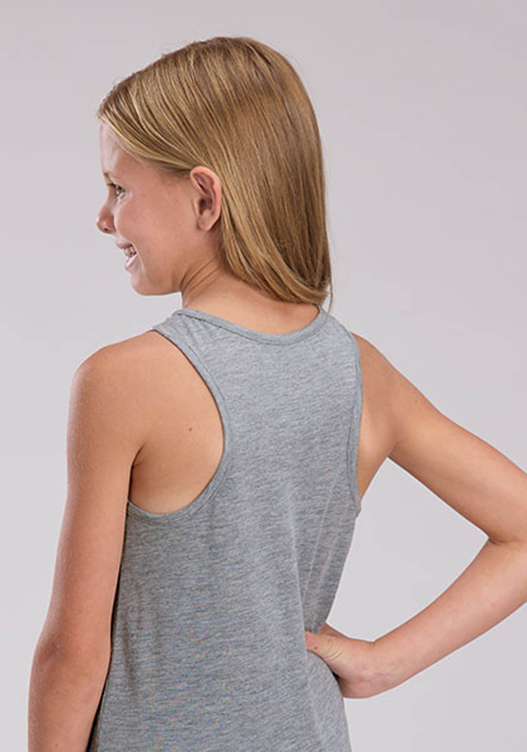 GIRLS POLY RAYON JERSEY KNIT RACERBACK TANK SLEEVELESS PULLOVER WESTERN SHIRT