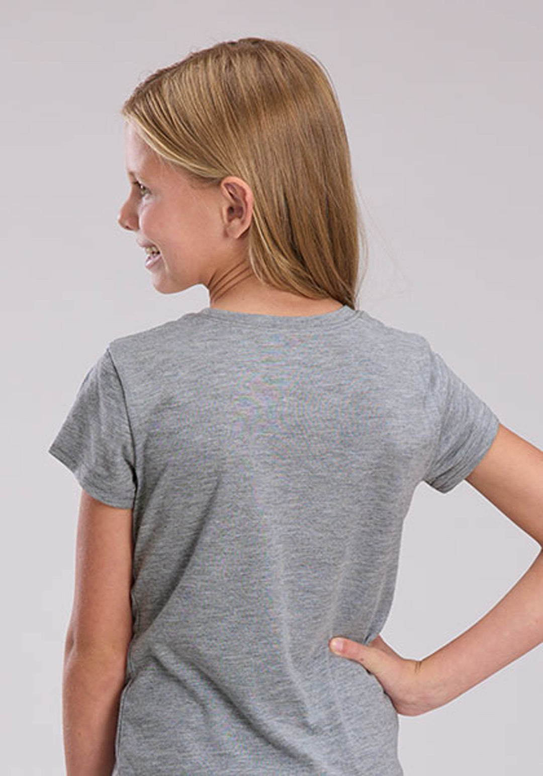 GIRLS SHORT SLEEVE PULLOVER POLY RAYON JERSEY KNIT CREW NECK TEE WESTERN SHIRT