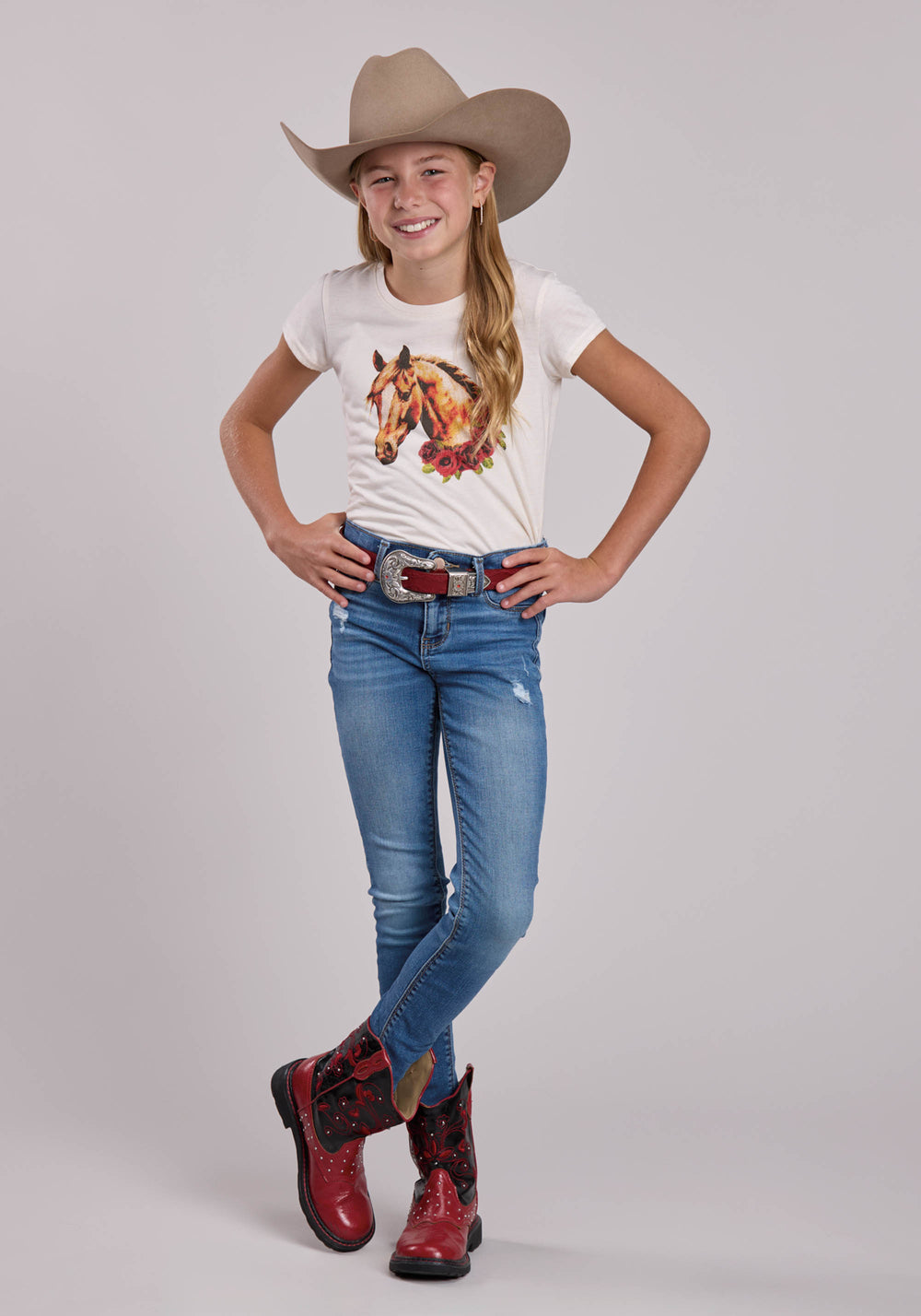 GIRLS ROPER POLY RAYON JERSEY SHORT SLEEVE SHIRT