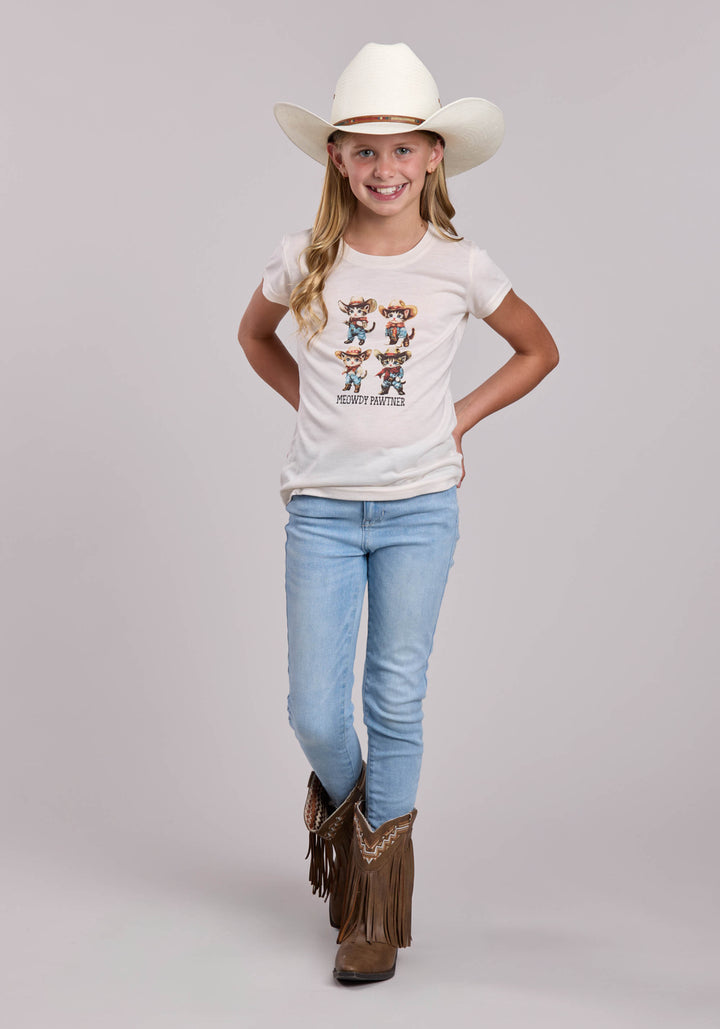 GIRLS ROPER POLY RAYON WESTERN JERSEY TEE