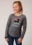 GIRLS LONG SLEEVE KNIT POLY RAYON JERSEY LONG SLEEVE  SCOOP NECK T T-SHIRT